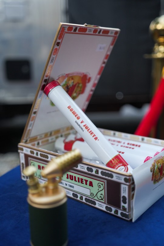 Romeo y Julieta cigars beside the Airstream lounge